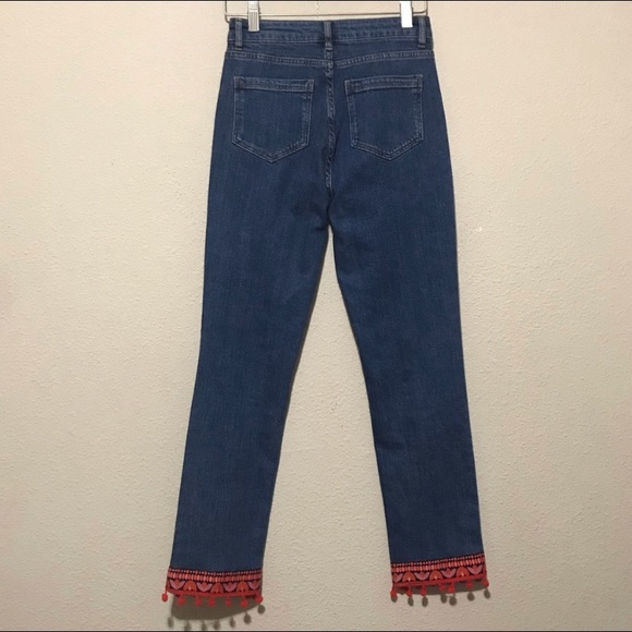 Boden Blue Cambridge Pom Pom Jeans Size 2 R - Picture 8 of 8